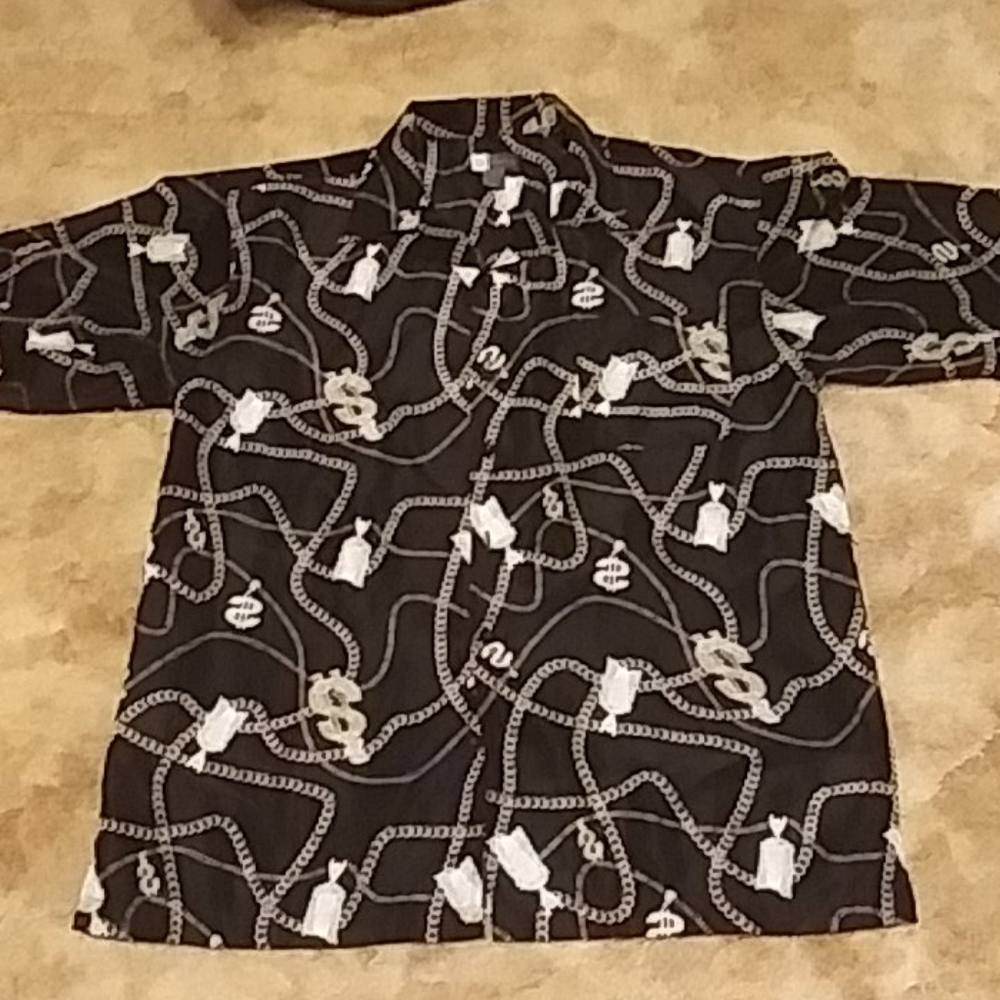 GB Black label mens button up shirt 100%polyester